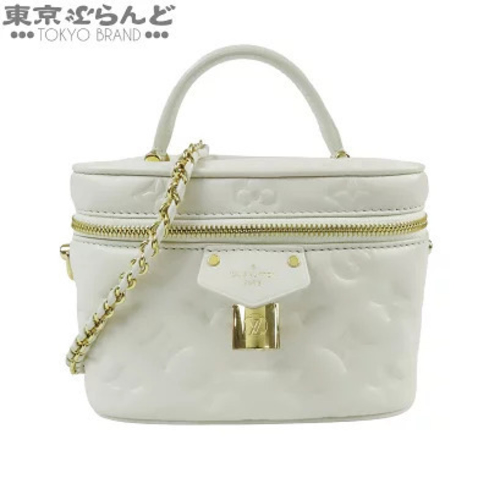 Louis Vuitton Vanity Coussin Lambskin Monogram Handbag Shoulder Bag Cream